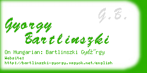 gyorgy bartlinszki business card